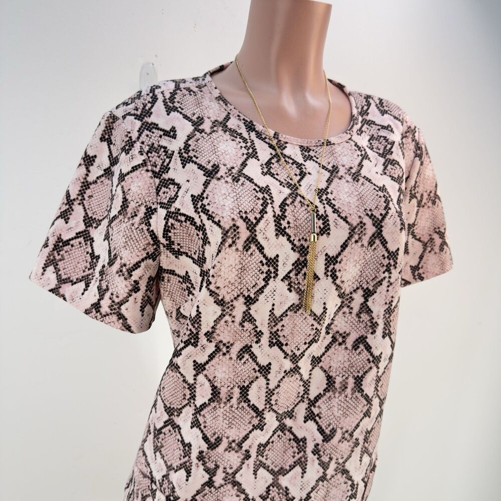 Michael Kors Snakeskin Print Dress Womens XL Short Sleeve - Picture 6 of 17